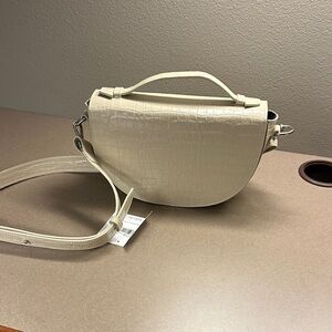 Aquatalia Elegant Cream Crocodile-Embossed Women's Bag